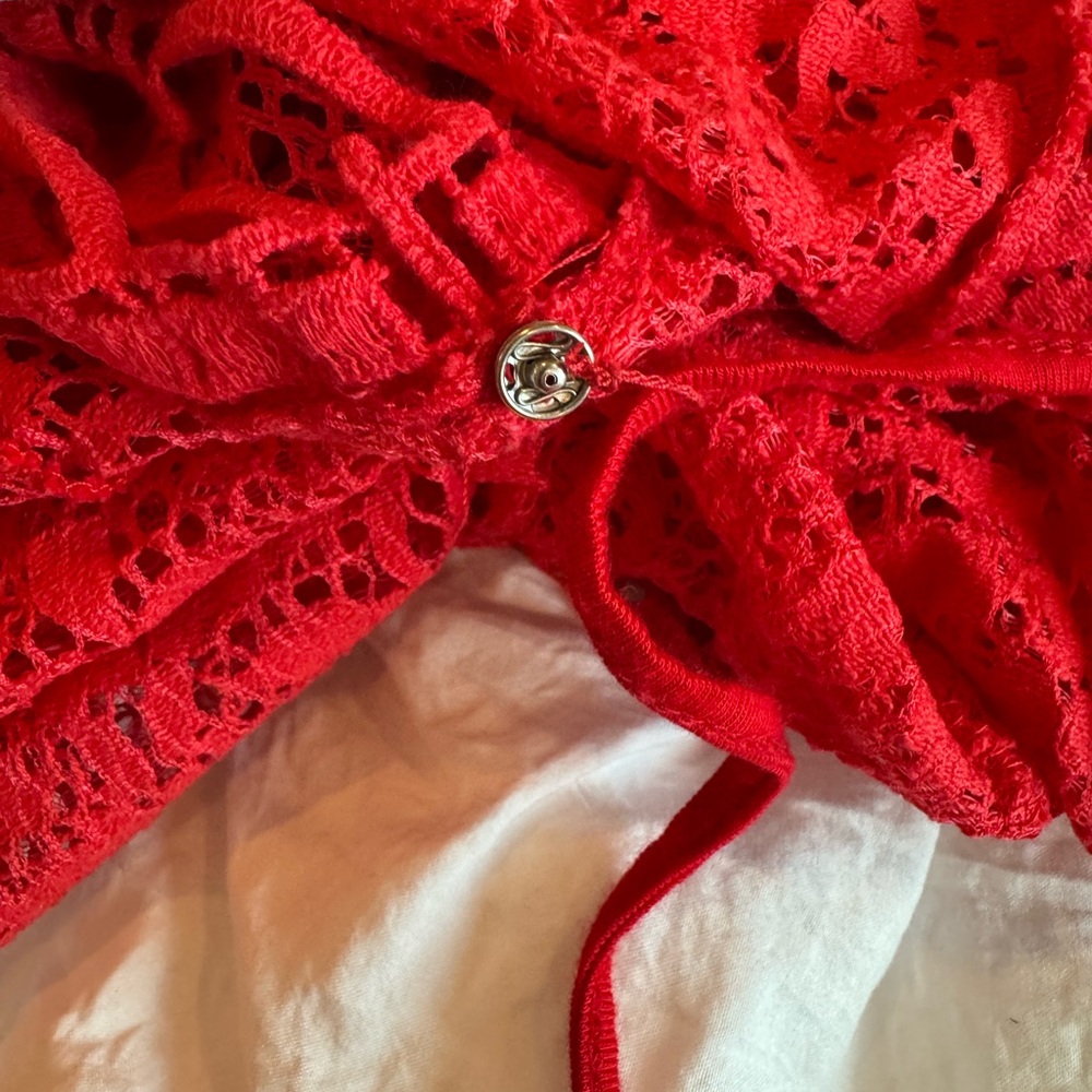 Free People Red Lace Mini Dress - Picture 10 of 14